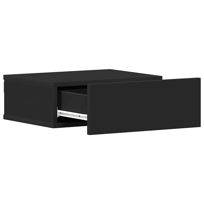 Noptiere suspendate, 2 buc., negru, 40x30x15 cm, lemn prelucrat WALTI
