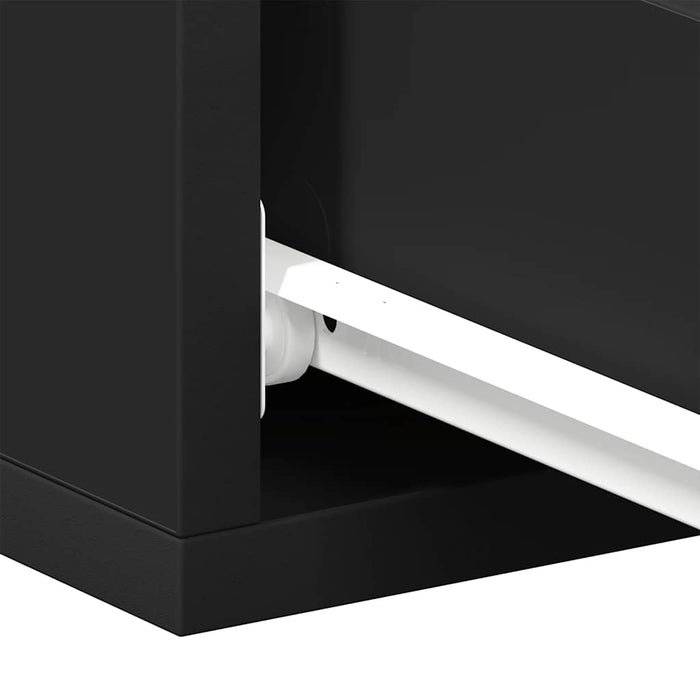Noptiere suspendate, 2 buc., negru, 40x30x15 cm, lemn prelucrat WALTI