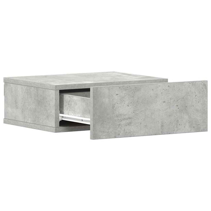 Noptieră suspendată, gri beton, 40x30x15 cm, lemn prelucrat - WALTI WALTI