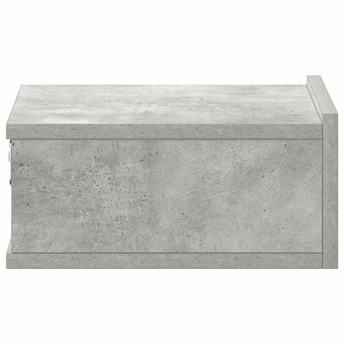 Noptieră suspendată, gri beton, 40x30x15 cm, lemn prelucrat - WALTI WALTI