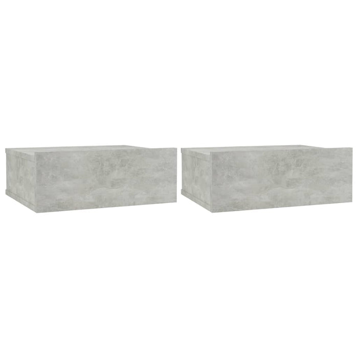 Noptiere suspendate 2 buc. gri beton 40x30x15 cm lemn prelucrat - WALTI WALTI