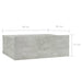 Noptiere suspendate 2 buc. gri beton 40x30x15 cm lemn prelucrat - WALTI WALTI