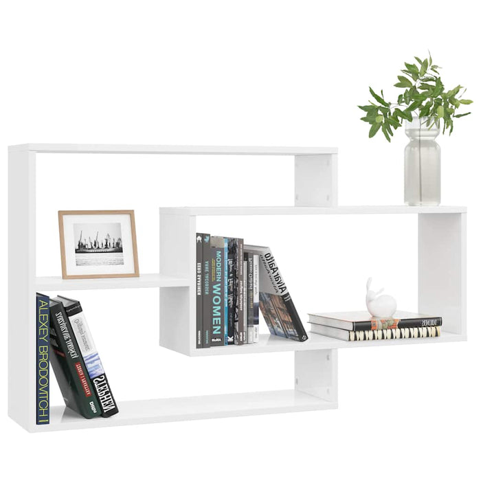Rafturi de perete alb extralucios 104x20x58,5 cm lemn prelucrat WALTI