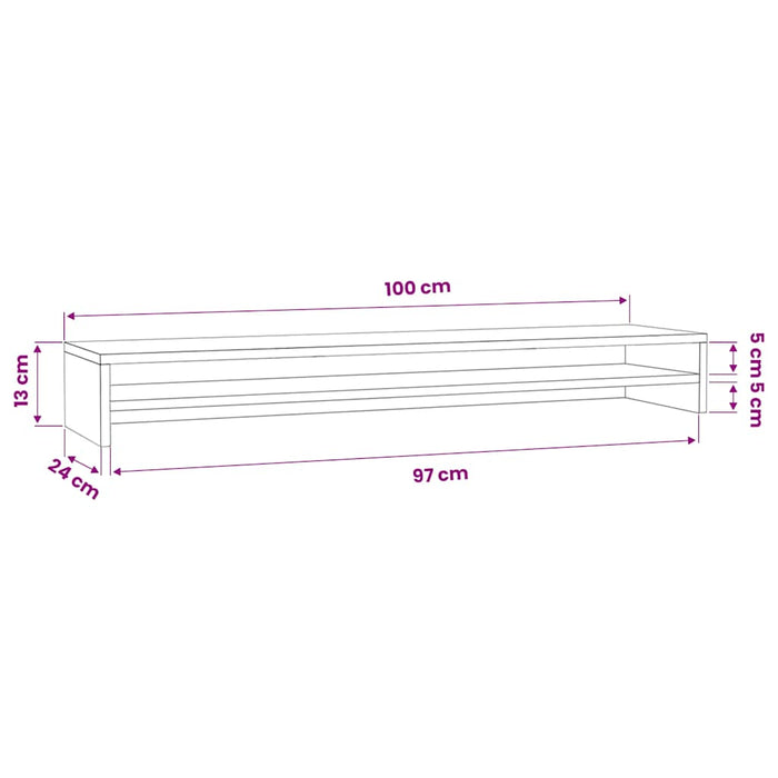 Suport monitor, alb, 100x24x13 cm, lemn prelucrat WALTI