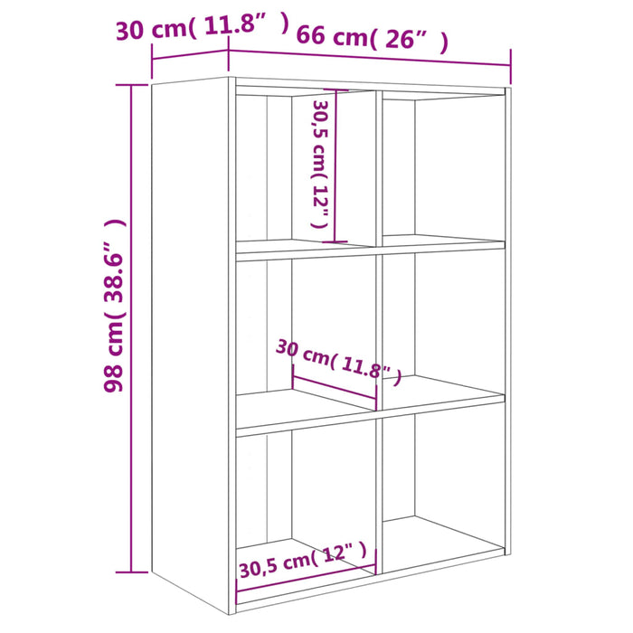 Bibliotecă/Servantă, alb, 66x30x98 cm, PAL WALTI