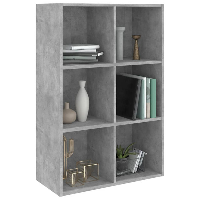 Bibliotecă/Servantă, gri beton, 66x30x98 cm, PAL - WALTI WALTI