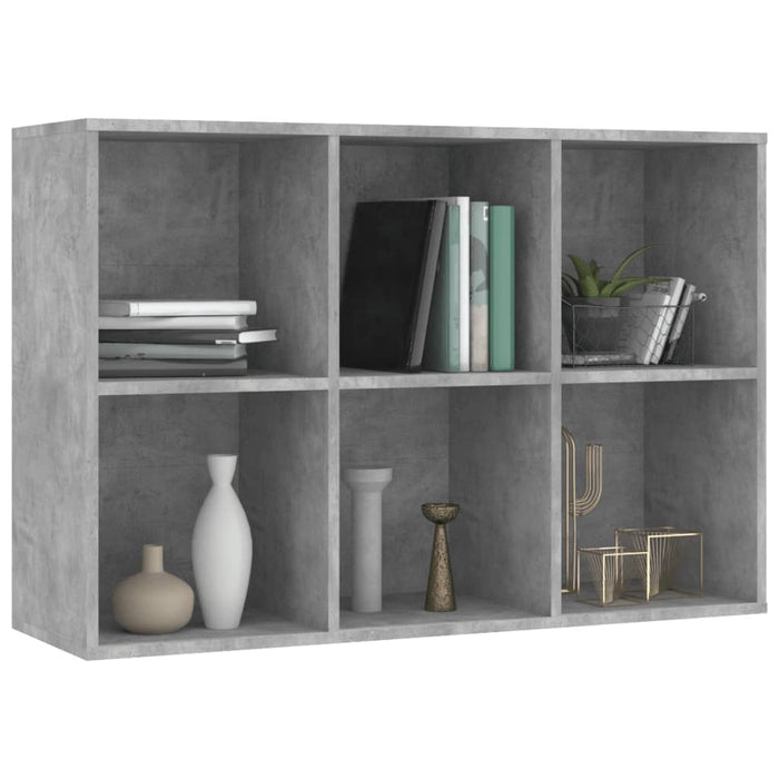 Bibliotecă/Servantă, gri beton, 66x30x98 cm, PAL - WALTI WALTI