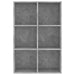 Bibliotecă/Servantă, gri beton, 66x30x98 cm, PAL - WALTI WALTI