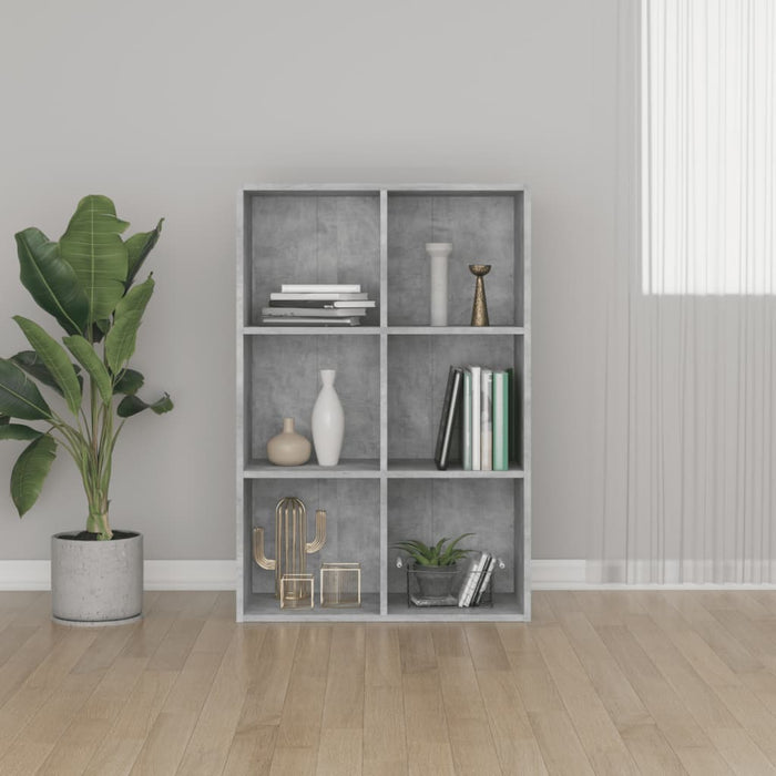Bibliotecă/Servantă, gri beton, 66x30x98 cm, PAL - WALTI WALTI