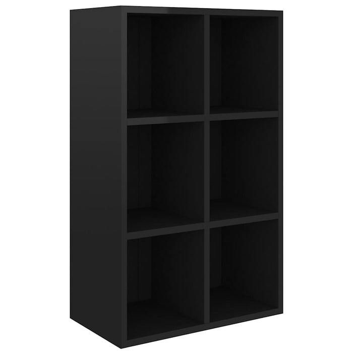 Bibliotecă/Servantă, negru extralucios, 66x30x98 cm, PAL WALTI