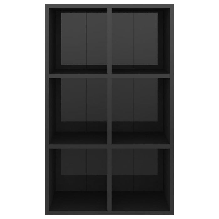 Bibliotecă/Servantă, negru extralucios, 66x30x98 cm, PAL WALTI