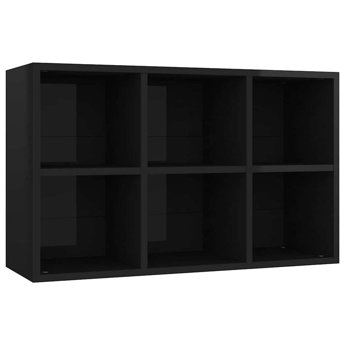 Bibliotecă/Servantă, negru extralucios, 66x30x98 cm, PAL WALTI