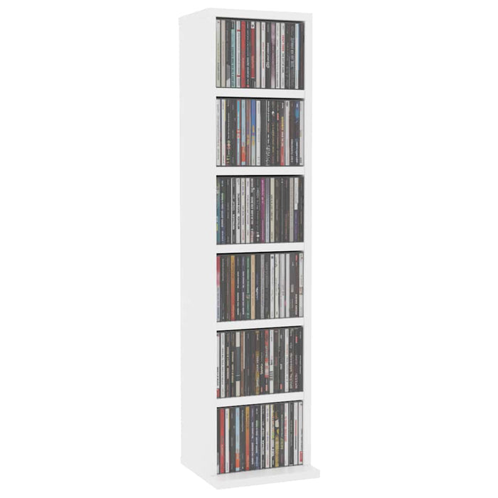 Dulap CD-uri, alb, 21x20x88 cm, lemn compozit - WALTI WALTI