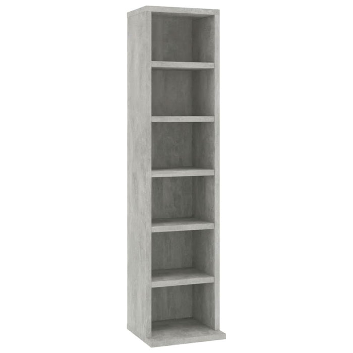 Dulap CD-uri, gri beton, 21x20x88 cm, lemn compozit - WALTI WALTI