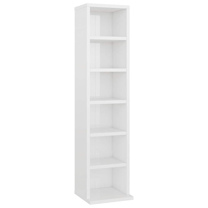 Dulap CD-uri, alb extralucios, 21x20x88 cm, lemn compozit WALTI