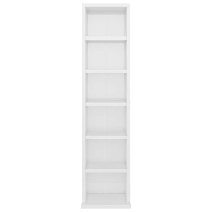 Dulap CD-uri, alb extralucios, 21x20x88 cm, lemn compozit WALTI