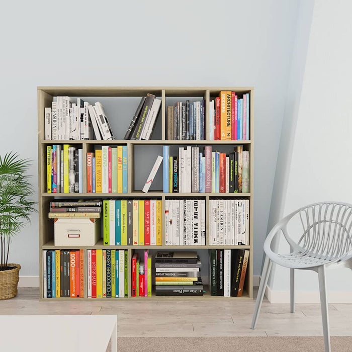 Separator cameră/Bibliotecă, stejar Sonoma, 110x24x110 cm, PAL WALTI