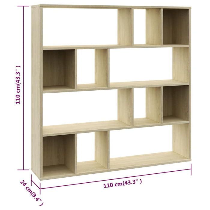 Separator cameră/Bibliotecă, stejar Sonoma, 110x24x110 cm, PAL WALTI