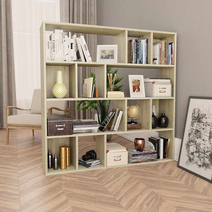 Separator cameră/Bibliotecă, stejar Sonoma, 110x24x110 cm, PAL WALTI