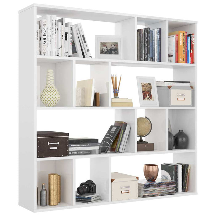 Separator cameră/Bibliotecă, alb extralucios, 110x24x110 cm PAL WALTI