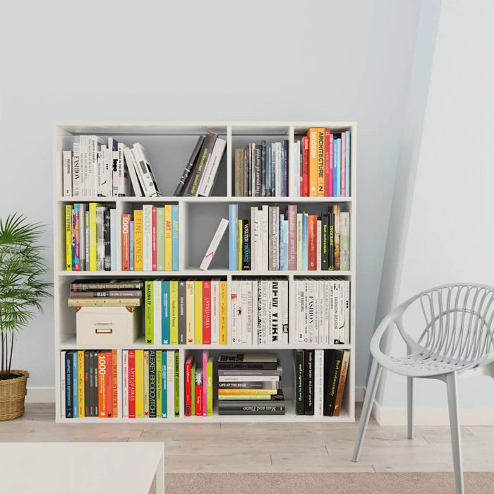 Separator cameră/Bibliotecă, alb extralucios, 110x24x110 cm PAL WALTI