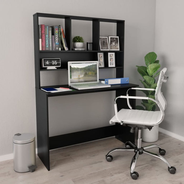 Birou cu rafturi, negru, 110x45x157 cm, PAL - WALTI WALTI