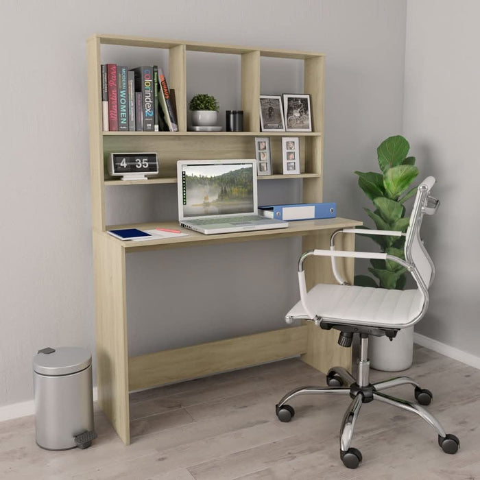 Birou cu rafturi, stejar sonoma, 110x45x157 cm, PAL - WALTI WALTI