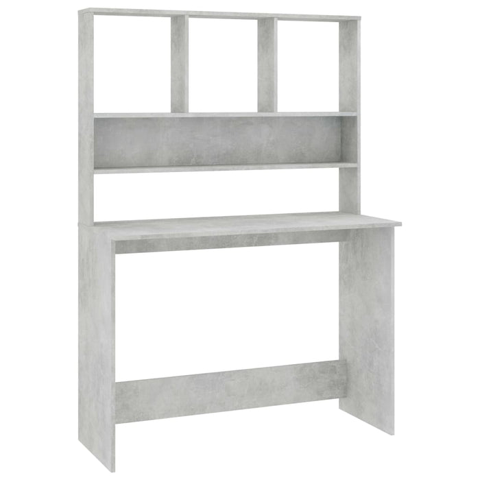 Birou cu rafturi, gri beton, 110x45x157 cm, PAL - WALTI WALTI