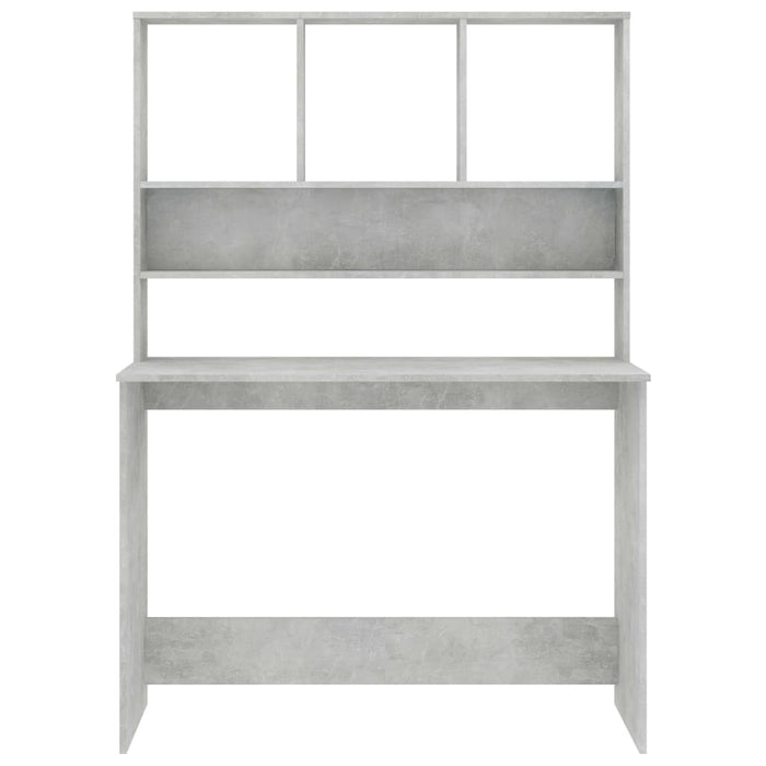 Birou cu rafturi, gri beton, 110x45x157 cm, PAL - WALTI WALTI