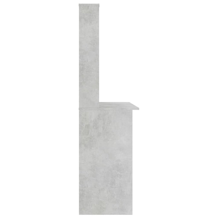 Birou cu rafturi, gri beton, 110x45x157 cm, PAL - WALTI WALTI