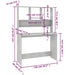 Birou cu rafturi, gri beton, 110x45x157 cm, PAL - WALTI WALTI
