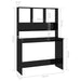 Birou cu rafturi, negru extralucios, 110x45x157 cm, PAL - WALTI WALTI
