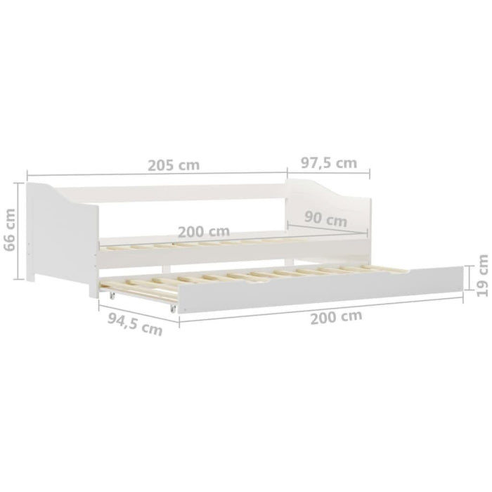 Cadru pat canapea, extensibil, alb, 90 x 200 cm, lemn de pin - WALTI WALTI