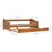Cadru pat canapea extensibil, maro miere, 90 x 200 cm, lemn pin - WALTI WALTI