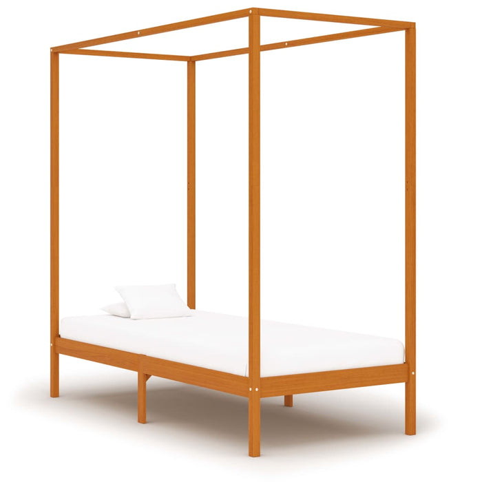 Cadru pat cu baldachin, maro miere, 100x200cm, lemn masiv pin - WALTI WALTI