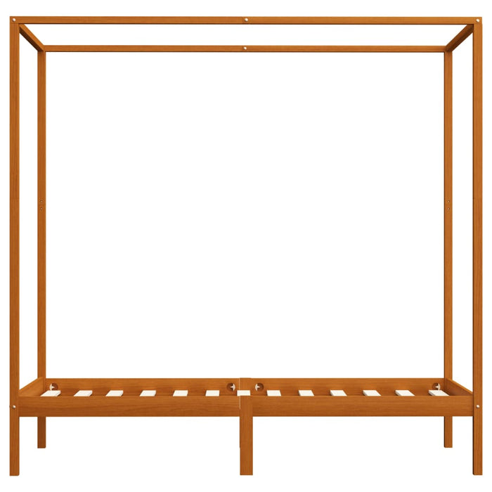 Cadru pat cu baldachin, maro miere, 100x200cm, lemn masiv pin - WALTI WALTI