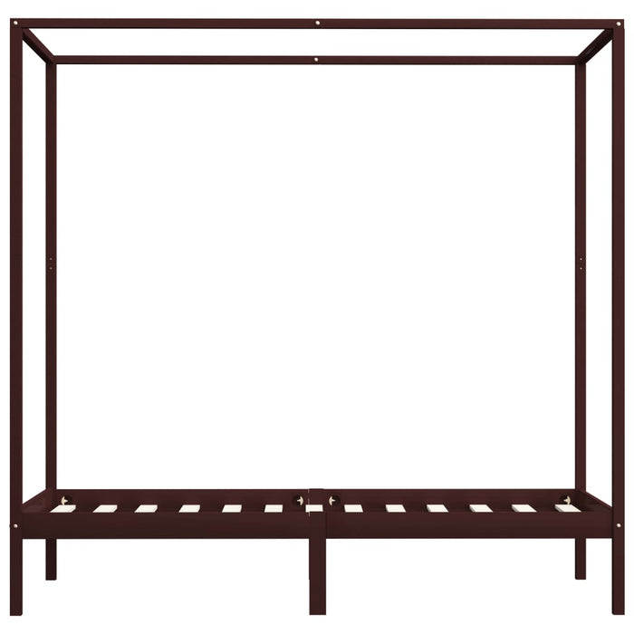 Cadru pat cu baldachin, maro închis, 90x200cm, lemn masiv pin - WALTI WALTI