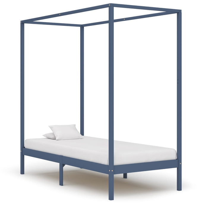 Cadru pat cu baldachin, gri, 100x200 cm, lemn masiv de pin - WALTI WALTI
