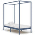 Cadru pat cu baldachin, gri, 100x200 cm, lemn masiv de pin - WALTI WALTI