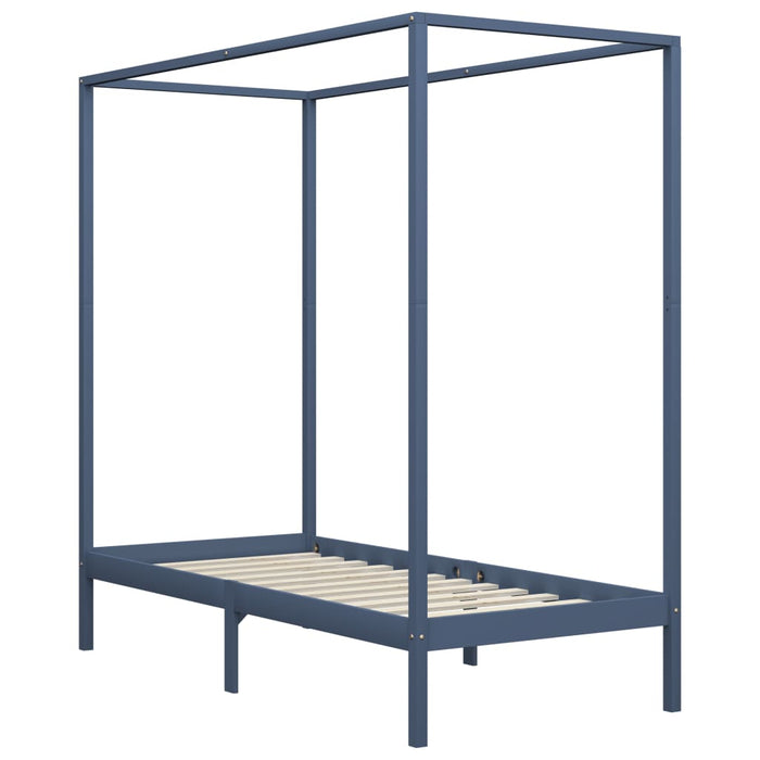 Cadru pat cu baldachin, gri, 100x200 cm, lemn masiv de pin - WALTI WALTI