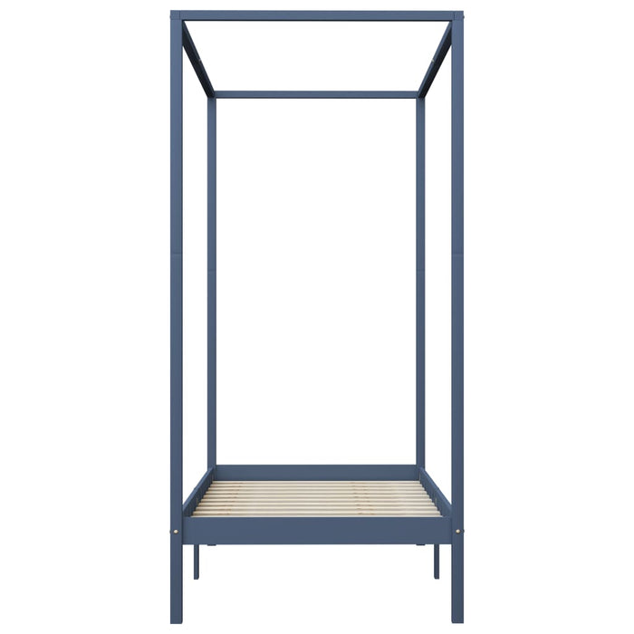 Cadru pat cu baldachin, gri, 100x200 cm, lemn masiv de pin - WALTI WALTI