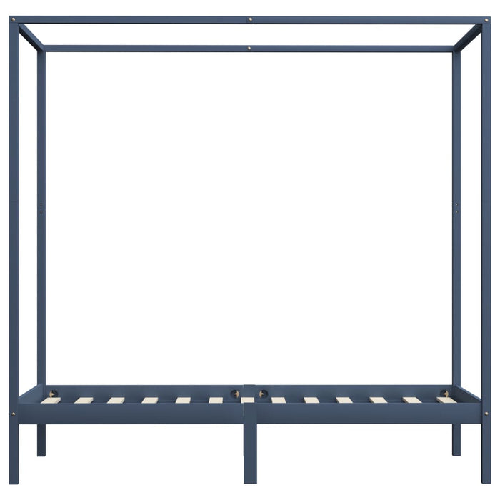 Cadru pat cu baldachin, gri, 100x200 cm, lemn masiv de pin - WALTI WALTI