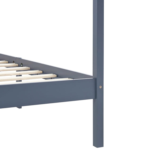 Cadru pat cu baldachin, gri, 100x200 cm, lemn masiv de pin - WALTI WALTI