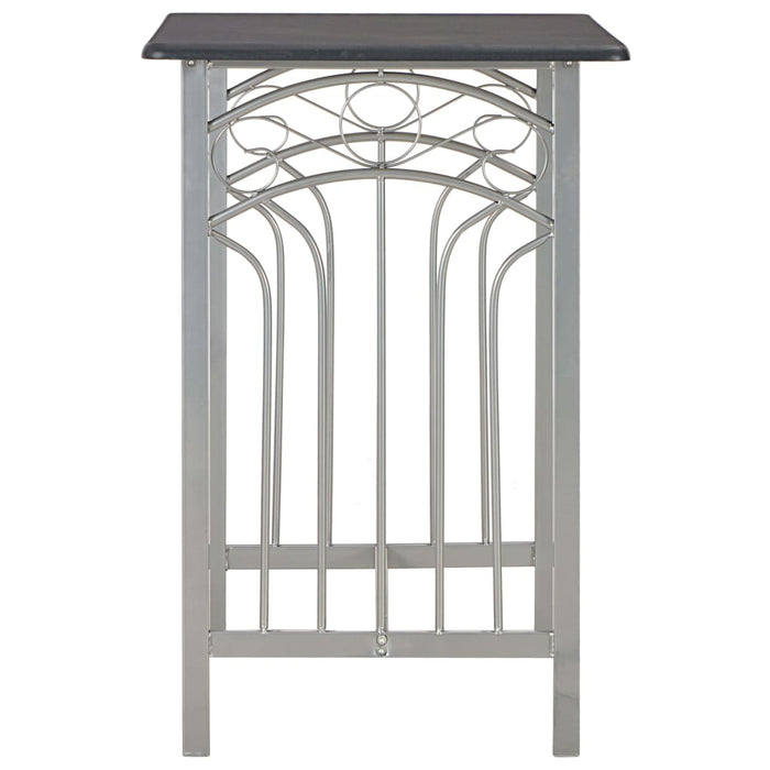 Set mobilier de bar, 3 piese, negru, lemn și oțel - WALTI WALTI