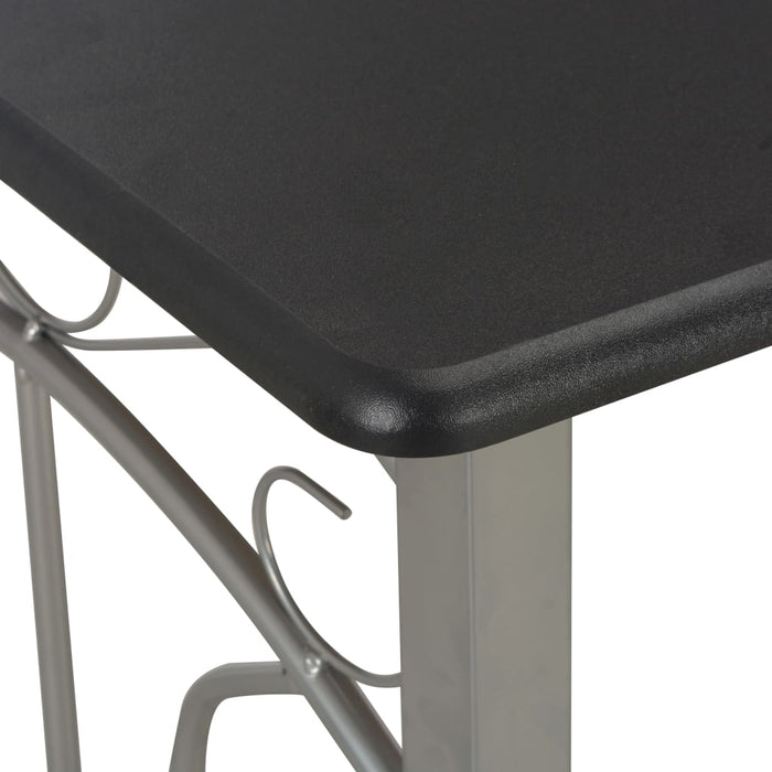 Set mobilier de bar, 3 piese, negru, lemn și oțel - WALTI WALTI