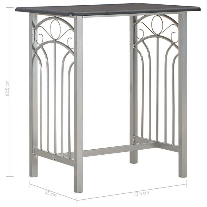 Set mobilier de bar, 3 piese, negru, lemn și oțel - WALTI WALTI