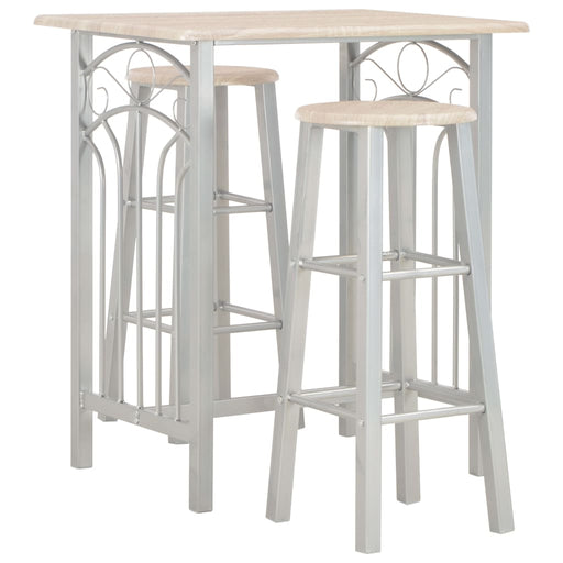 Set mobilier de bar, 3 piese, lemn și oțel - WALTI WALTI