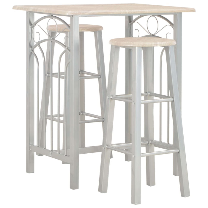 Set mobilier de bar, 3 piese, lemn și oțel - WALTI WALTI
