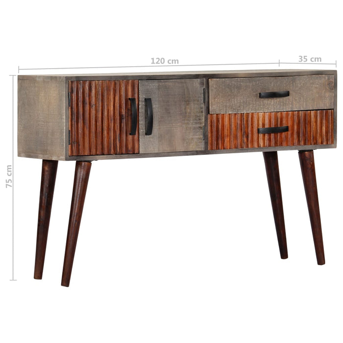 Masă consolă, gri, 120x35x75 cm, lemn masiv de mango nefinisat - WALTI WALTI