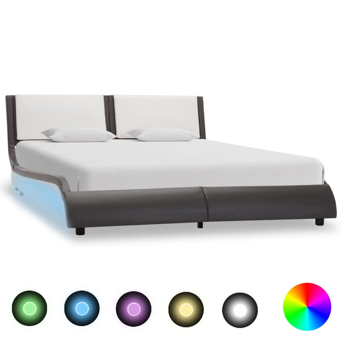 Cadru de pat cu LED fără saltea gri și alb 120x190 cm - WALTI WALTI